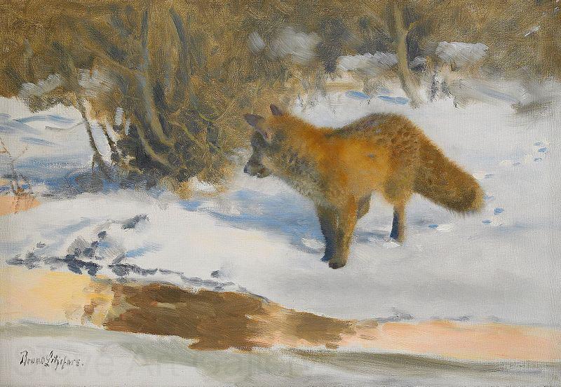 bruno liljefors Winter Landscape with a Fox